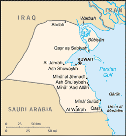 Map of Kuwait