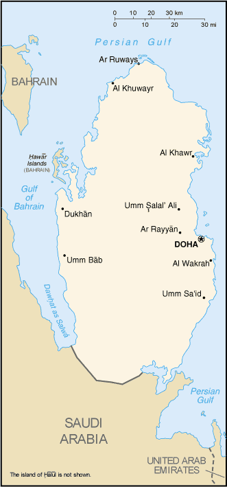 Map of Qatar